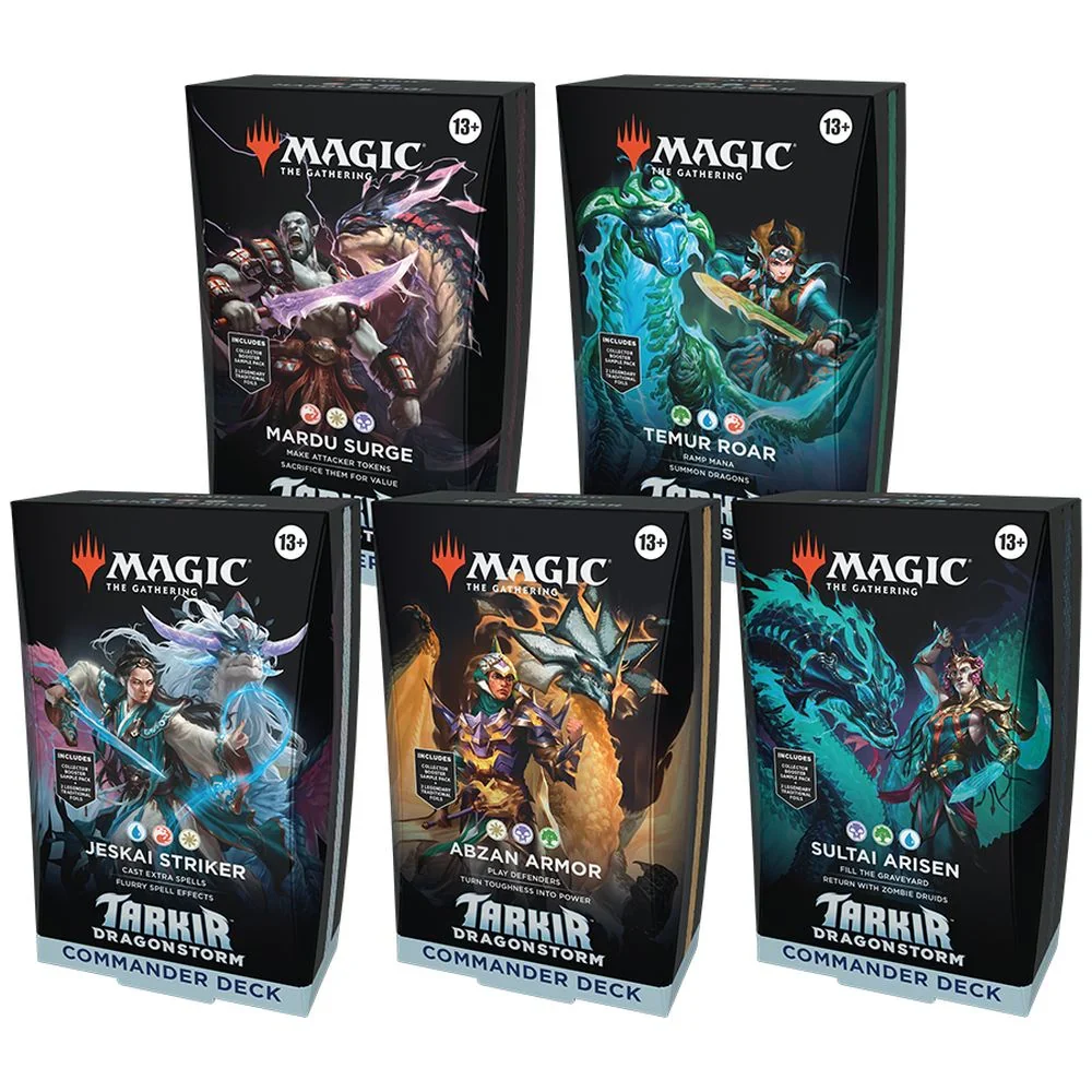 Tarkir: Dragonstorm Commander Deck Display (x5 Full Set) Tarkir: Dragonstorm Commander Deck Display (x5 Full Set)